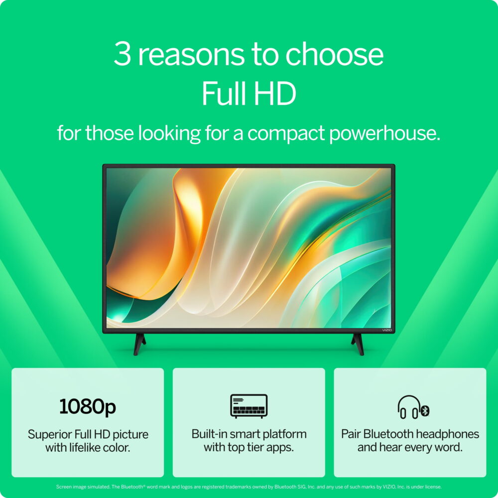 VIZIO 43” Class Full HD 1080p LED Smart TV (VFD43M-0804) - Image 3