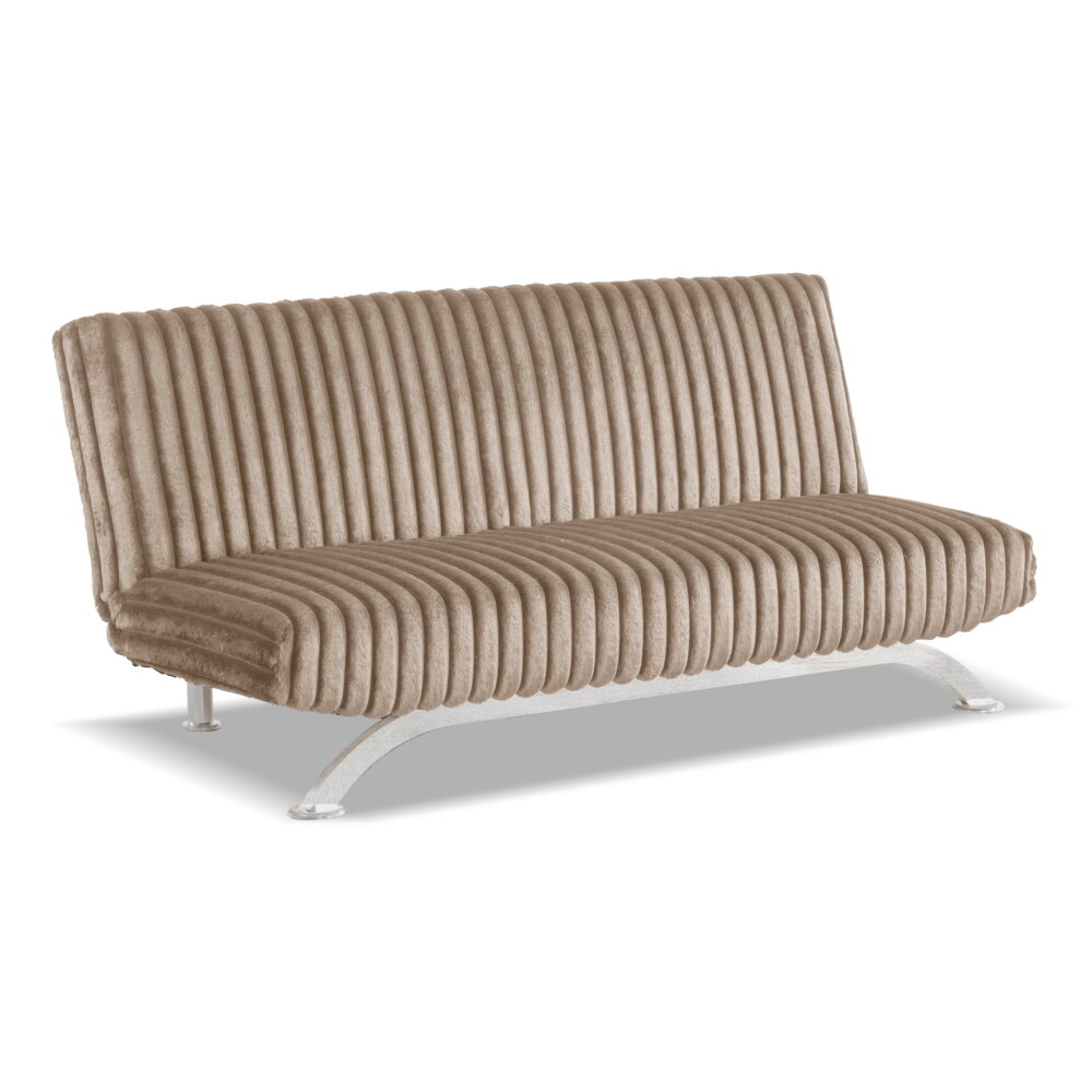 Furniture of America Chrisle Convertible Chenille Futon Sofa Bed, Taupe - Image 2