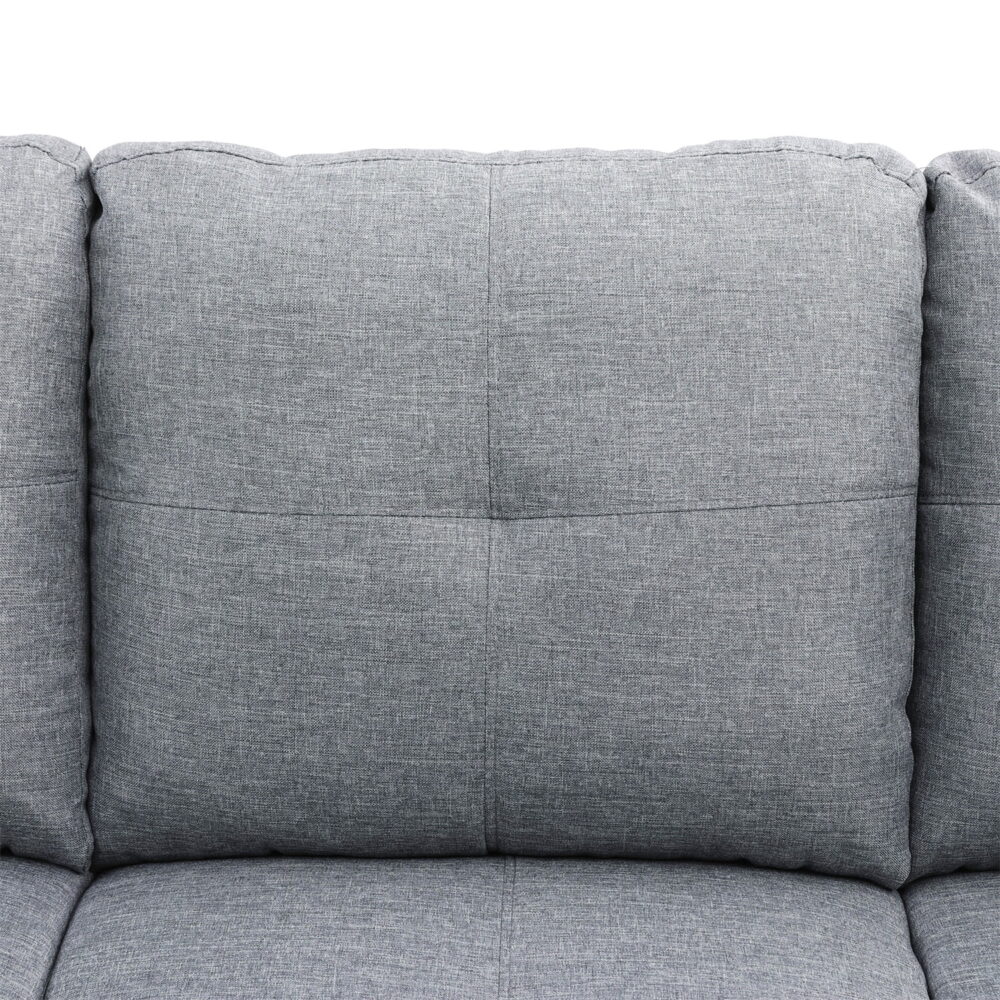 Hommoo Modern 4-seat Linen Living Room Furniture Sets Sectional Couches and Sofas, L Shaped Sectional Couch Sofa, Gray(No Ottoman) - Image 6
