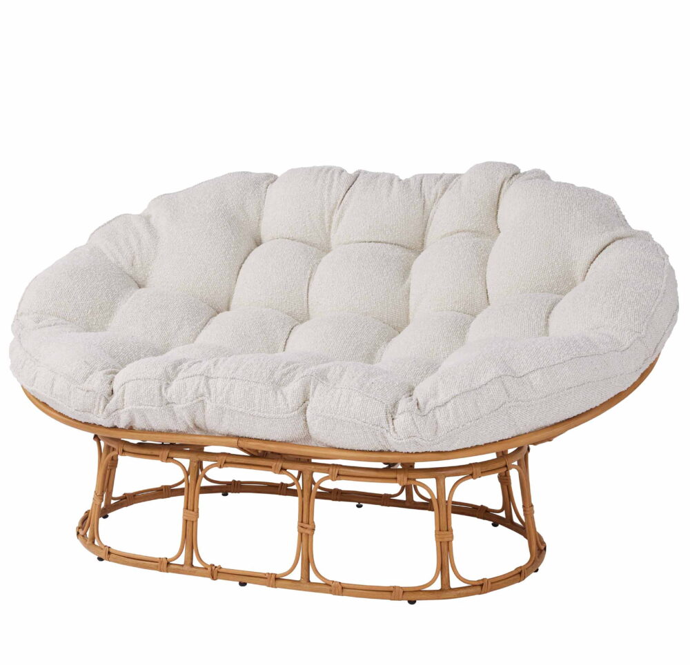 Better Homes & Gardens Double Papasan Accent Chair, Cream Boucle - Image 2