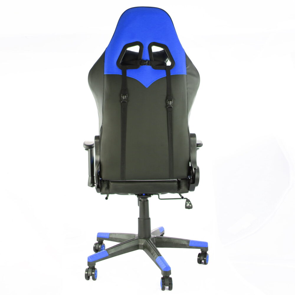 GameFitz  Pleather Gaming Chair in Black and Blue - Image 4