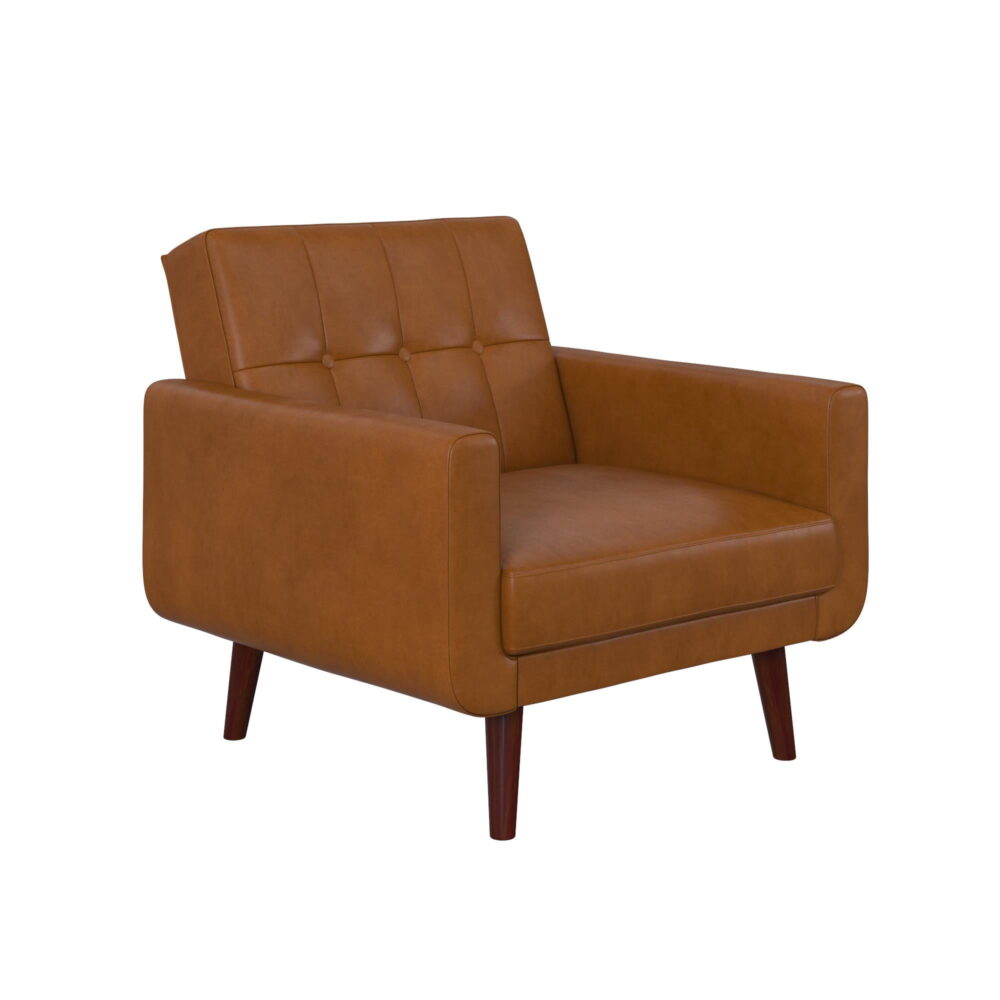 Better Homes & Gardens Nola Modern Chair with Arms, Camel Faux Leather - Image 4