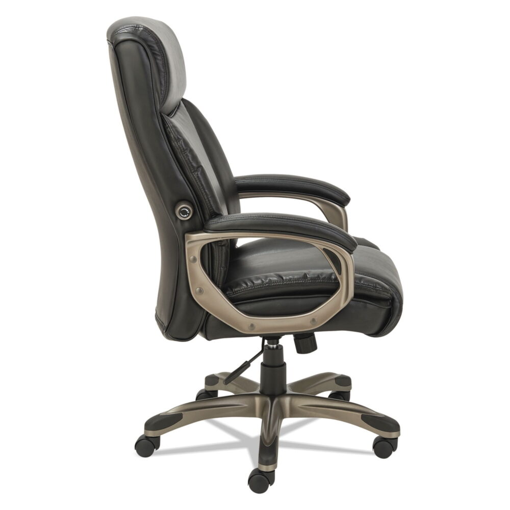 Alera Alera Veon Series Executive High-back Leather Chair, Supports Up To 275 Lbs, Black Seat/black Back, Graphite Base - Image 3