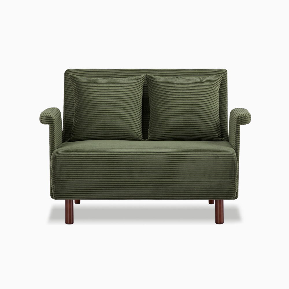 Artdeco Home Boston Convertible Futon Chair Darck Olive Green, Velvet Medium Pillows Included, Multi-Position 6 in Sofa, Futon Chair - Image 2