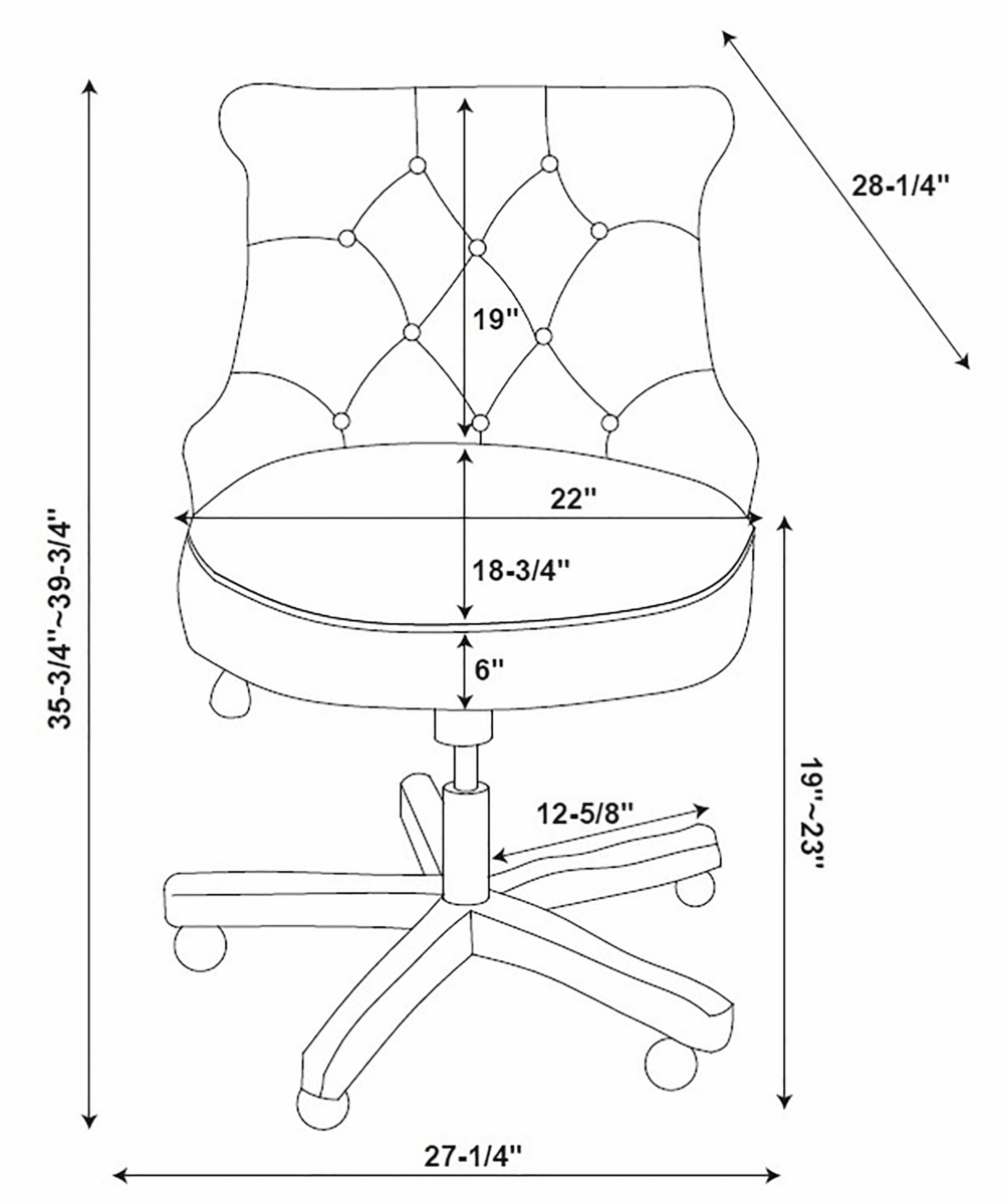 Linon Sinclair Manager's Chair with Adjustable Height & Swivel, 275 lb. Capacity, Off-White - Image 7
