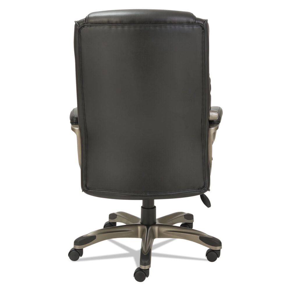 Alera Alera Veon Series Executive High-back Leather Chair, Supports Up To 275 Lbs, Black Seat/black Back, Graphite Base - Image 4