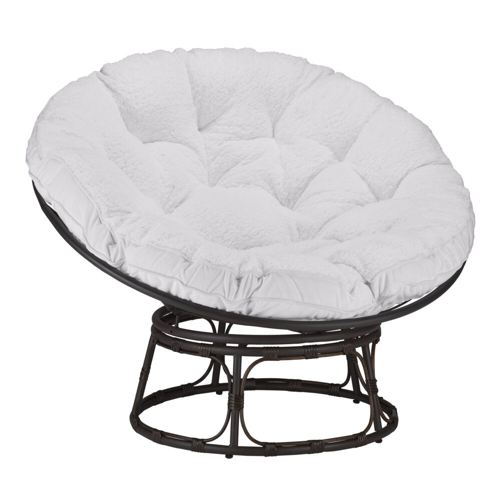 Better Homes & Gardens Papasan Accent Chair, White Sherpa - Image 4