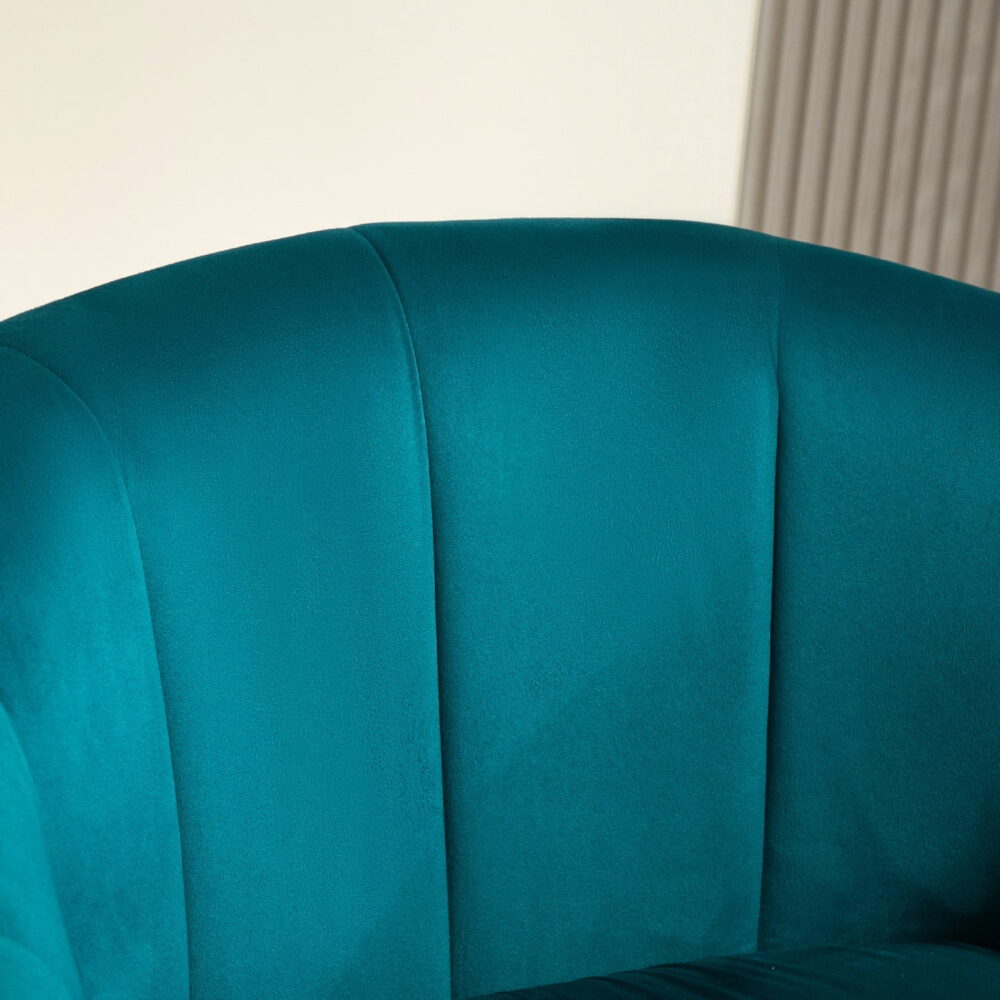 US Pride Furniture Modern Accent Armchair Luxury Gold Frame and Multi-colored Velvet Material Infuse Elegant Flair Greenish Blue - Image 7