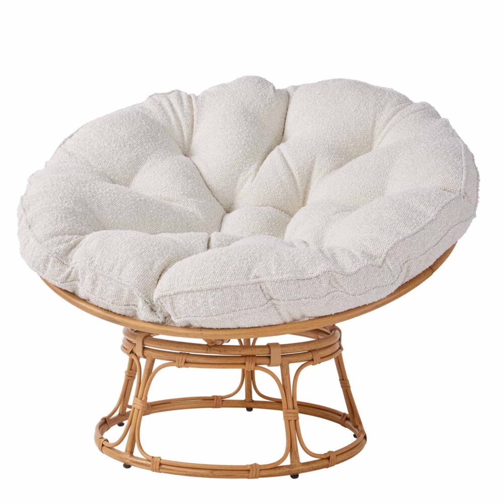 Better Homes & Gardens Papasan Accent Chair, Cream Boucle - Image 2