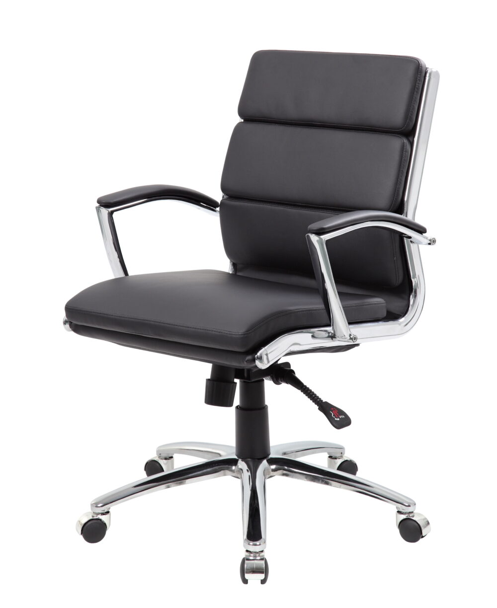 Boss Office Products CaressoftPlus Executive Mid-Back Chair in Black - Image 7