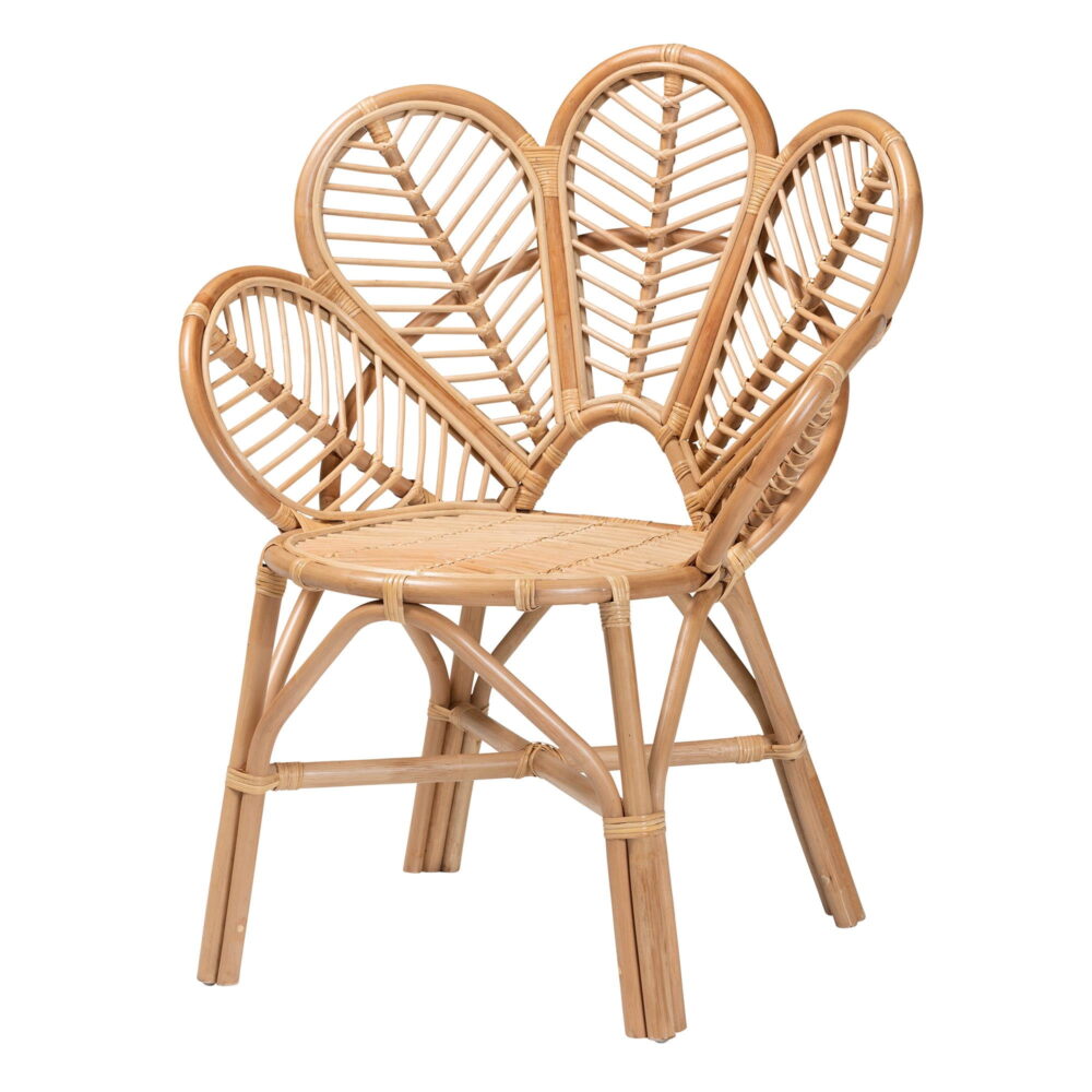 bali & pari Eliava Rattan BOHO Peacock Chair, Natural Brown - Image 2