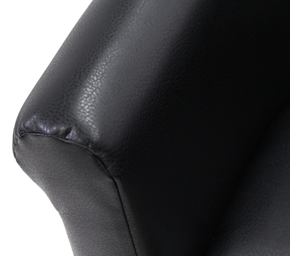 Mainstays Faux Leather Bucket Accent Chair, Black - Image 2