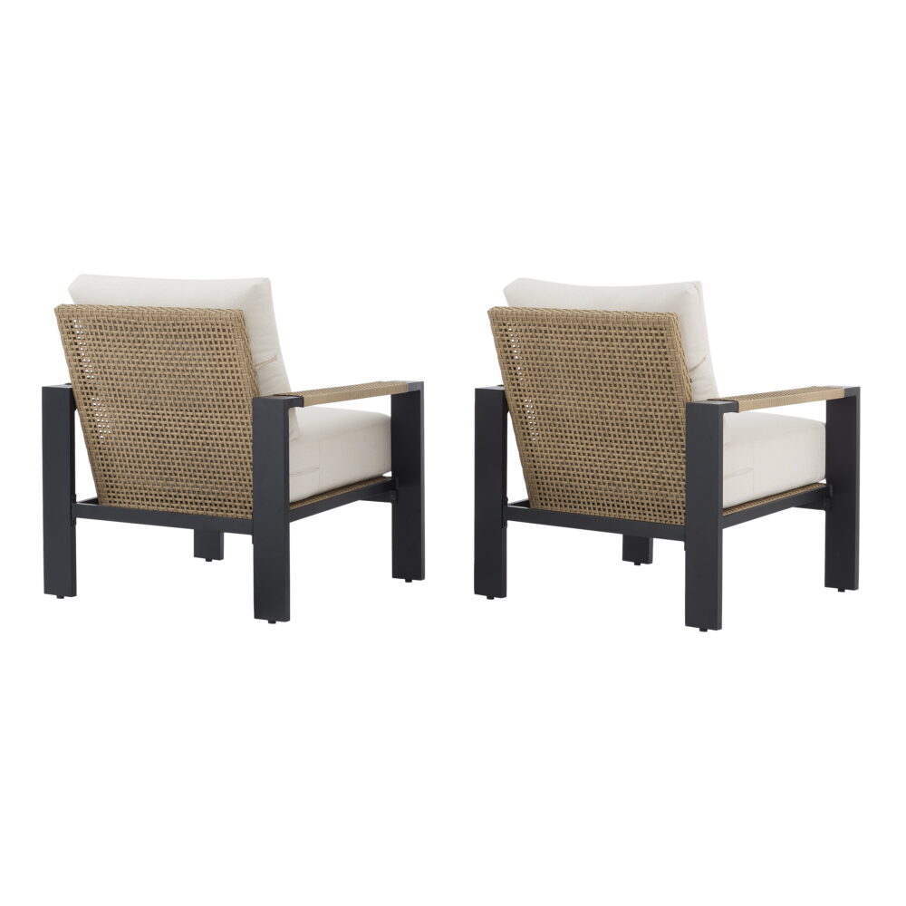 Better Homes & Gardens Ventura 2-Piece Outdoor Wicker Chat Chair, Beige - Image 4