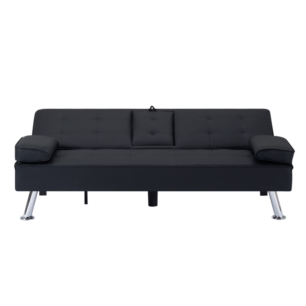Gewnee Modern Futon Sleeper Sofa Bed Convertible Folding Recliner Couch Furniture with 2 Cup Holders for Livin g Room - Image 7