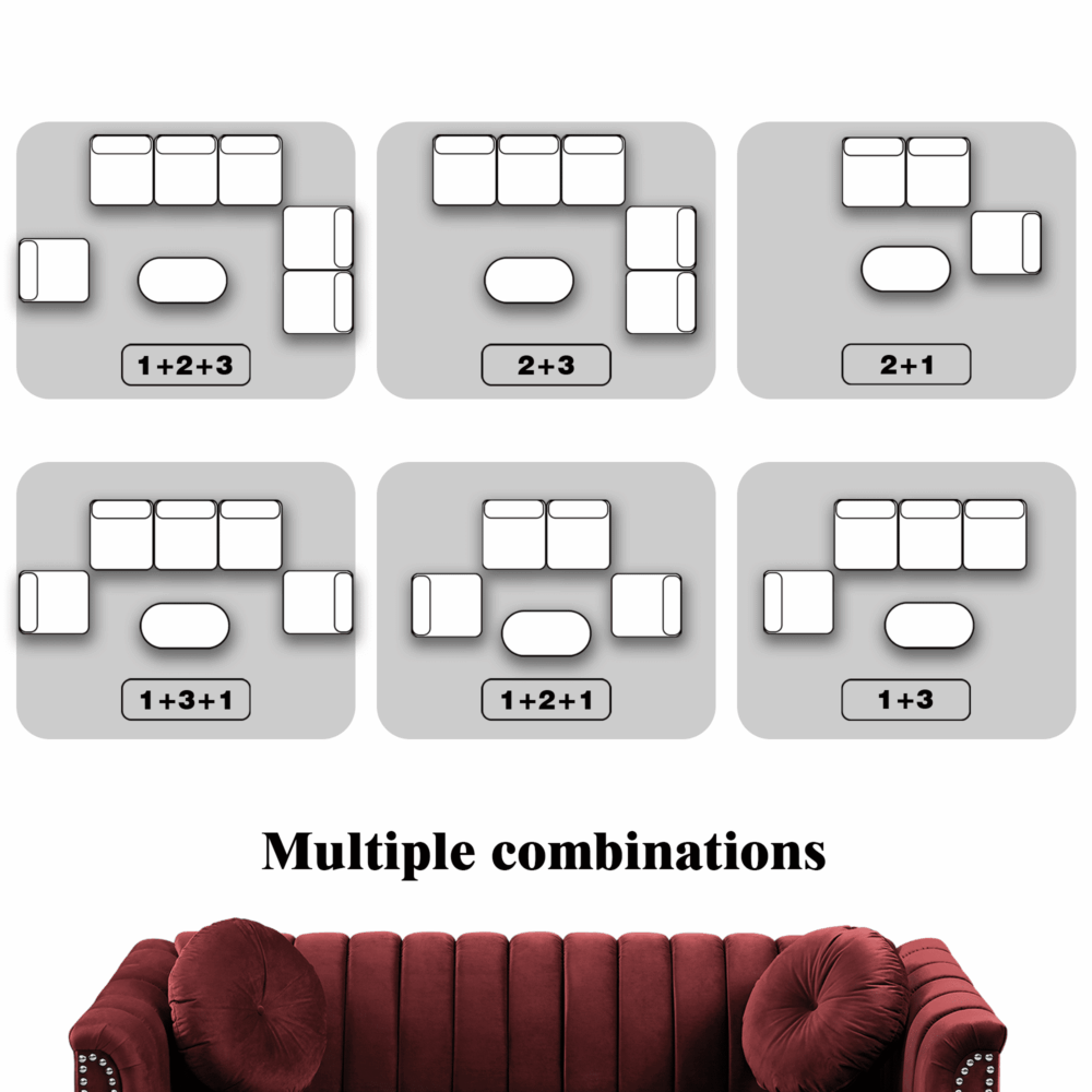 Aukfa 60" Loveseat Sofa Couch, Contemporary Sleep Sofa for Living Room Furniture Sets, Red - Image 6