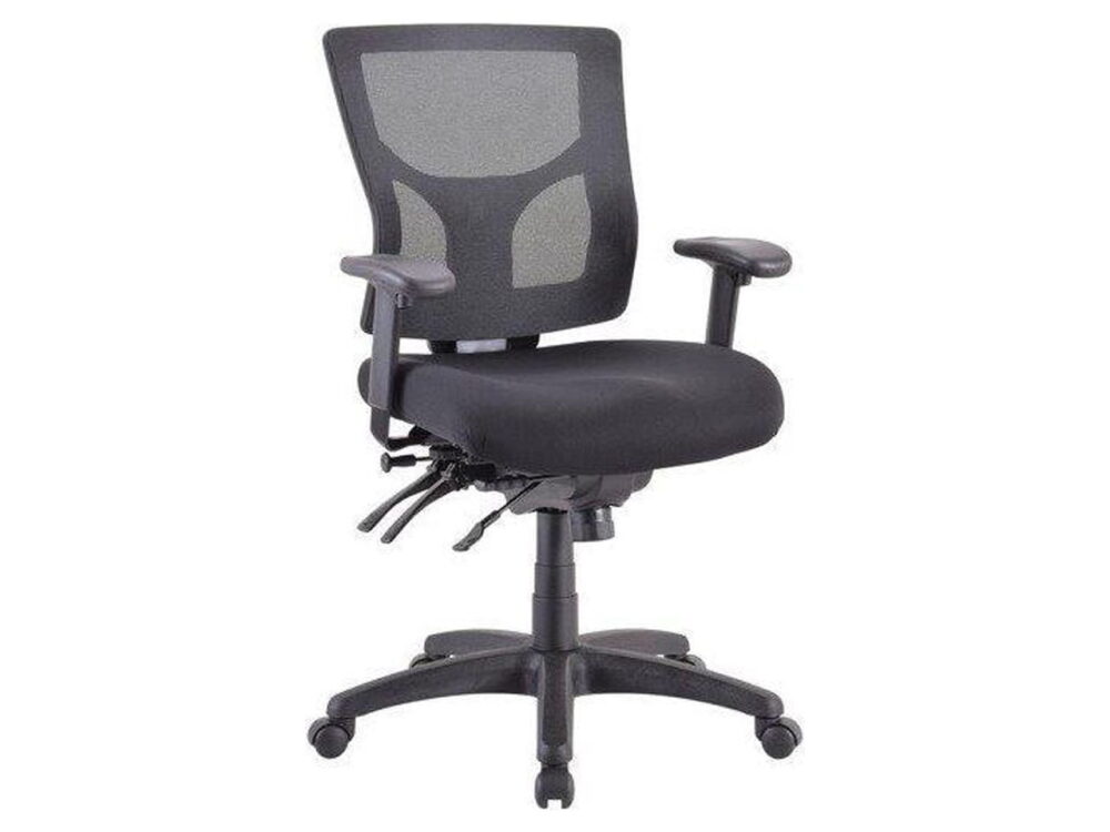Lorell Conjure Executive Mid-back Mesh Back Chair Black Seat - Black Back - 5-star Base - 24" Length x 24.4" Width - 39.4" Height - 1 Each - Image 6