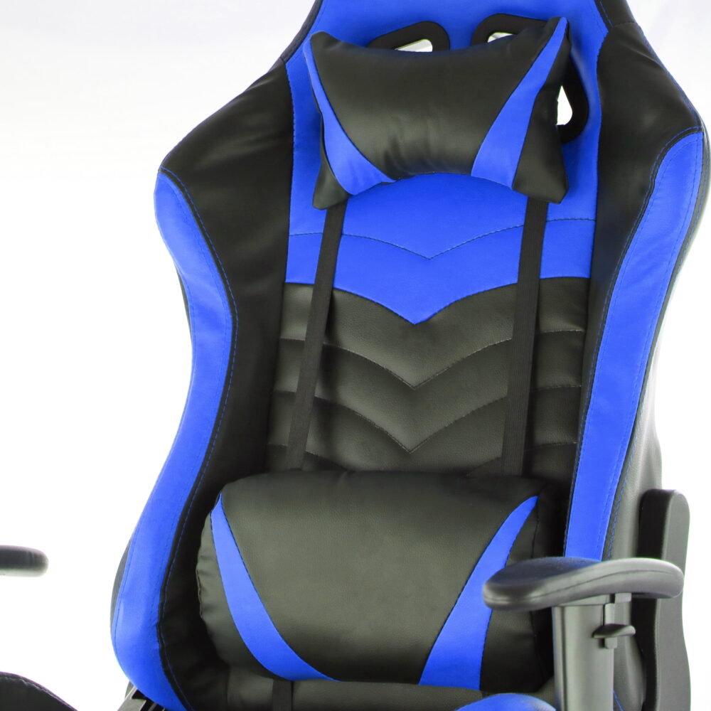 GameFitz  Pleather Gaming Chair in Black and Blue - Image 5