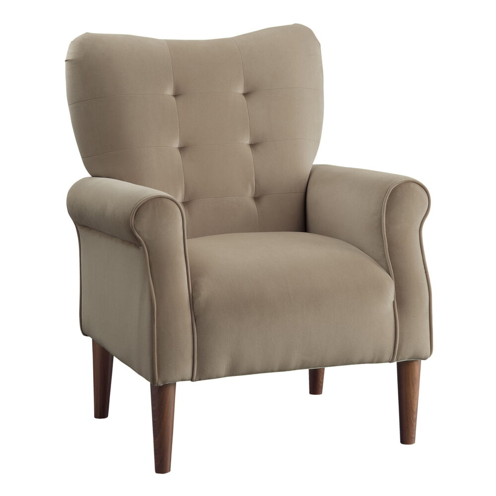 OakvillePark Primrose Velvet Fabric Upholstered Accent Chair, Brown - Image 2