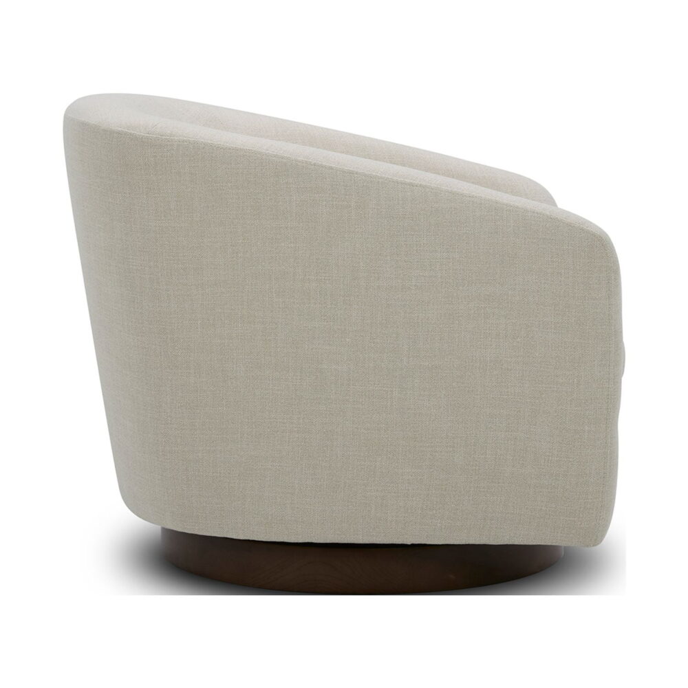 Better Homes & Gardens Bradford Wooden Base Modern Swivel Accent Chair, Linen - Image 6