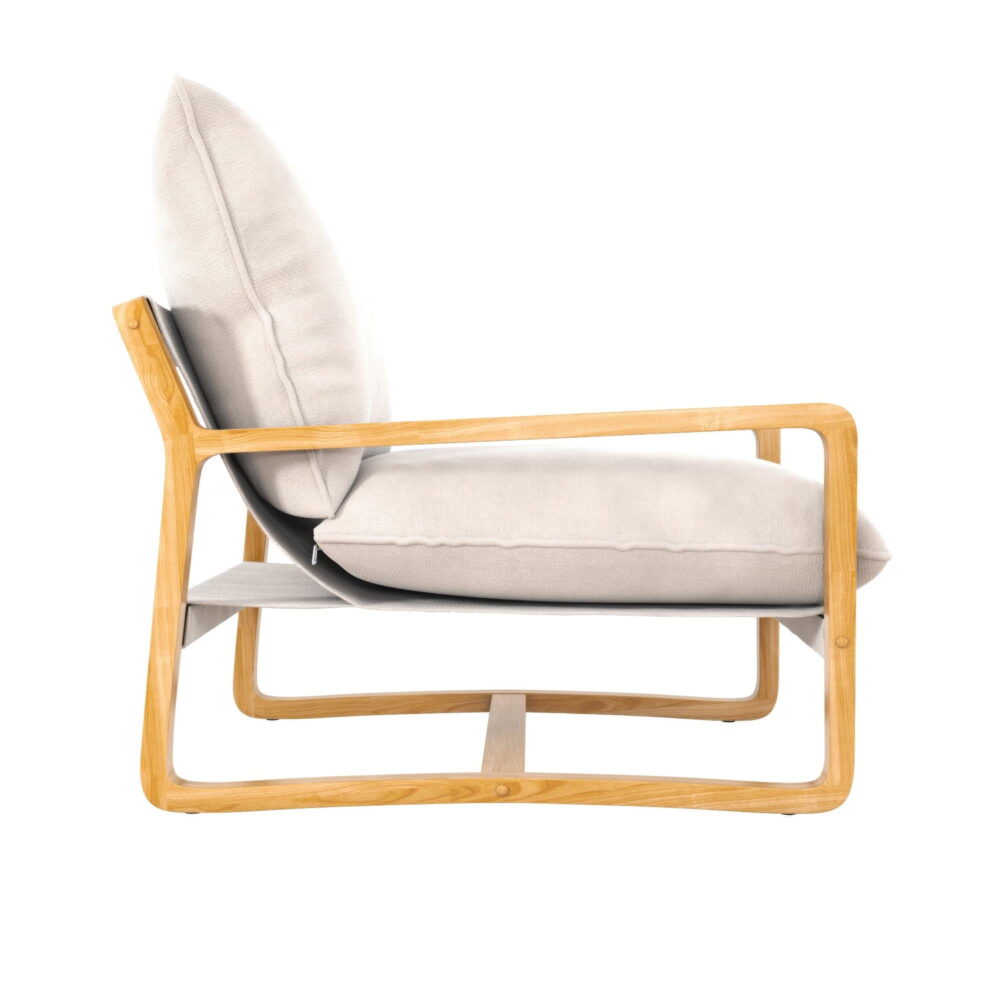 Better Homes & Gardens Wooden Ezra Sling Accent Chair, Cream Linen - Image 4
