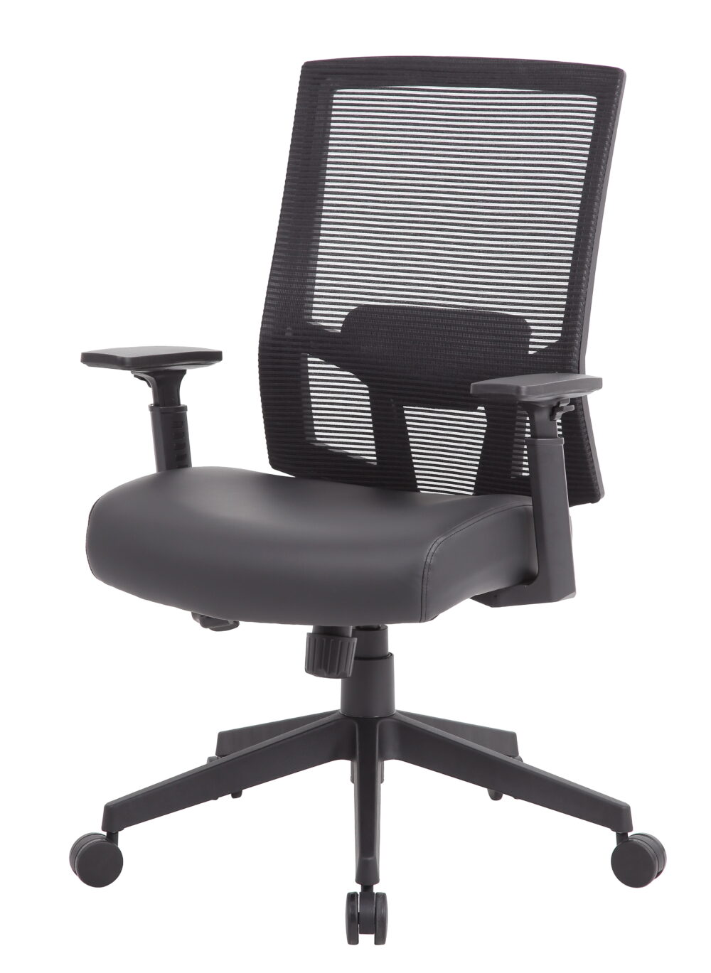 Boss Office Products Mesh Back Vinyl Task Chair with Synchro-Tilt, Black - Image 4