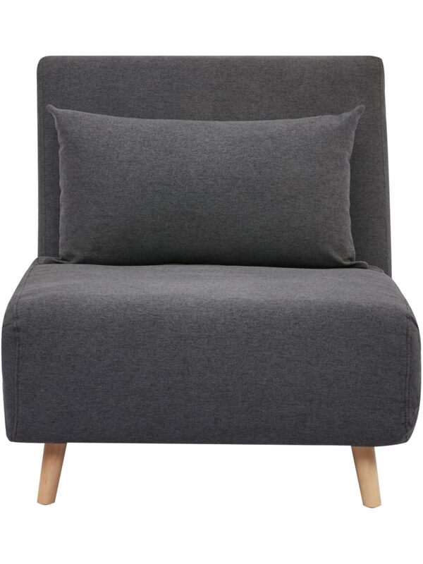 A&D Home Tustin Polyester Convertible Futon Chair, Charcoal