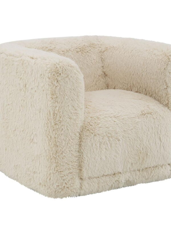 ACME Upendo Yakety Yak Sand Fabric Upholstered Chair with Swivel in Beige