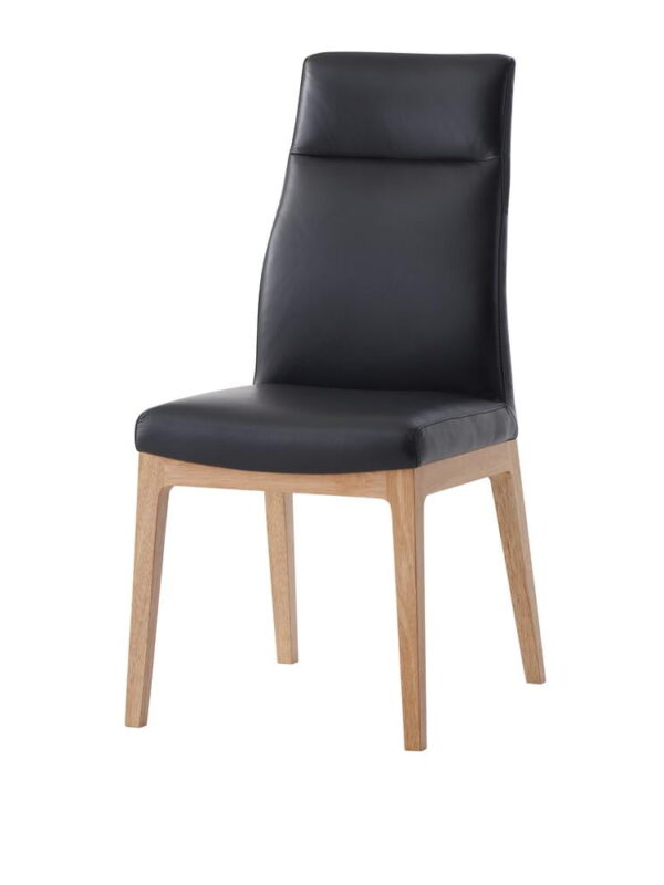 Acme Furniture Raquan Leather Upholstered Side Chairs in Black and Walnut (Set of 2)