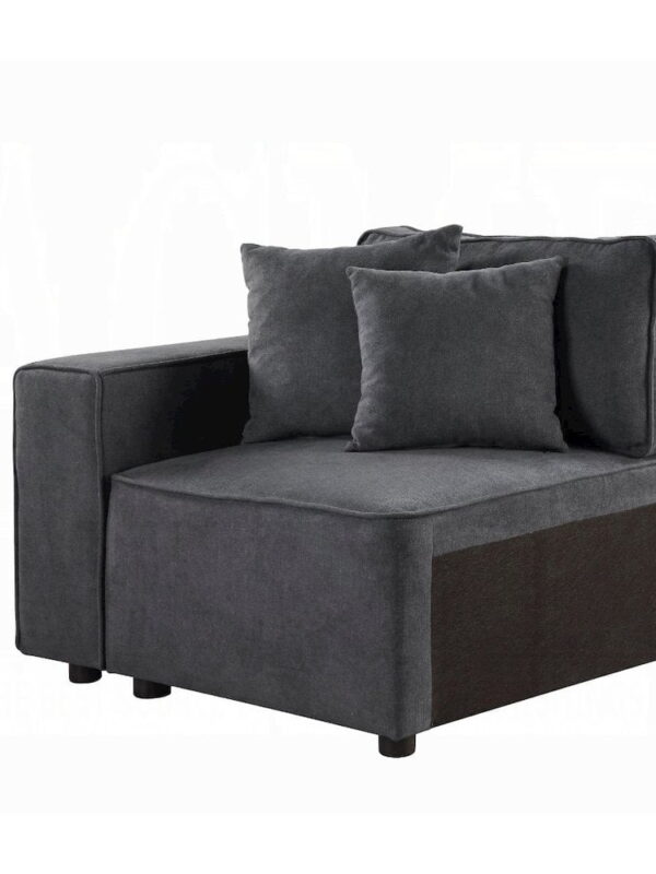 Acme Furniture Silvester Modular Armrest, Gray Fabric (56870)