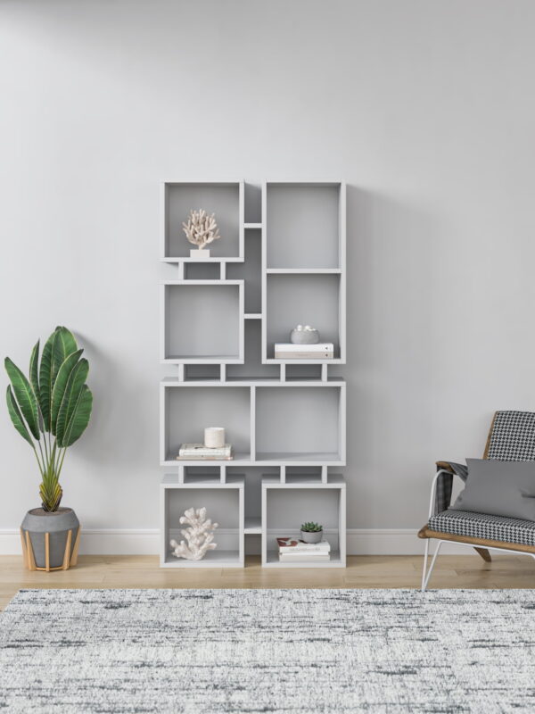 Ada Home Decor Furniture 4 Tier Open Shelf White Bancroft Modern Bookcase