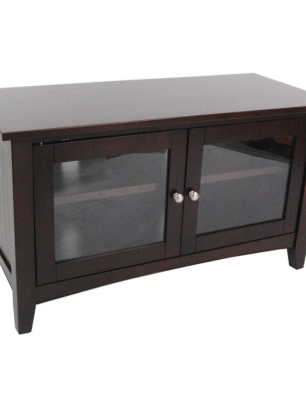 Alaterre Furniture Shaker Cottage 36" TV Stand, Storage Glass Cabinet, Accent Living Room Furniture, Black