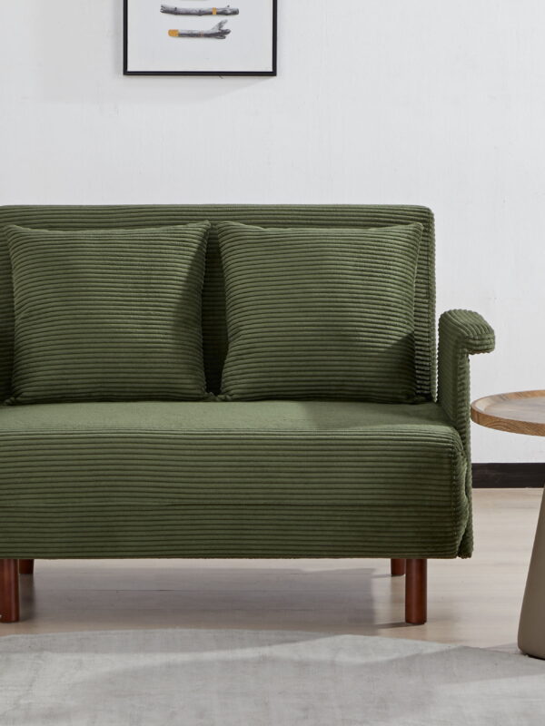Artdeco Home Boston Convertible Futon Chair Darck Olive Green, Velvet Medium Pillows Included, Multi-Position 6 in Sofa, Futon Chair