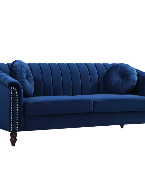 Aukfa 3 Seater Sofa Couch Set, Contemporary Living Room Sofa for Living Room Furniture Sets, Blue