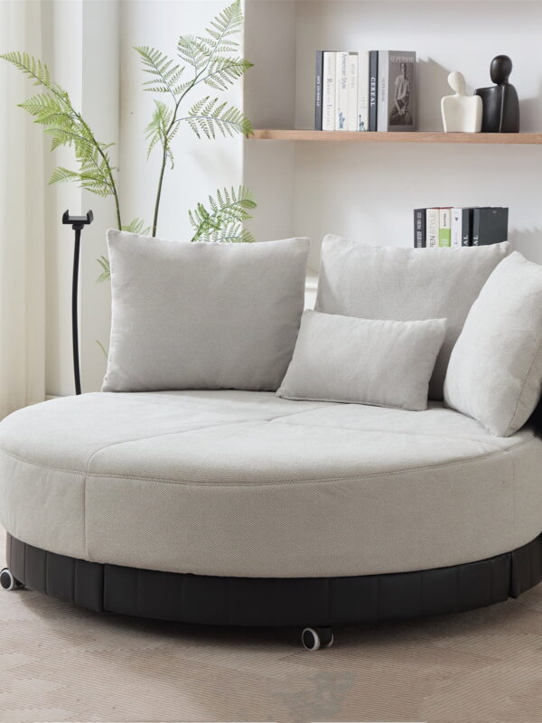 Aukfa 53 in Swivel Accent Chair, Oversized Barrel Chair Read Chair, Adjustable Phone Stand, Gray