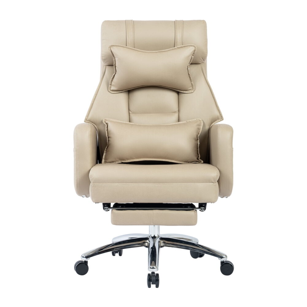 Aukfa Swivel Ergonomic Office Chair with Lumbar Support Headrest,155° Reclining Chair,Dark Gray