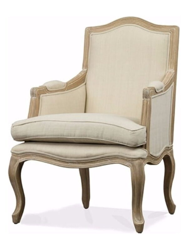 Baxton Studio Nivernais Accent Chair in Beige and Natural