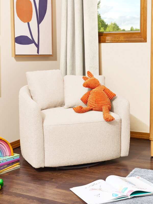 Beautiful Drew Kids Accent Chair by Drew Barrymore, Cream Bouclé Fabric