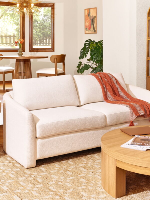Beautiful Drew 72.2" Sofa by Drew Barrymore for Adults, Cream Bouclé