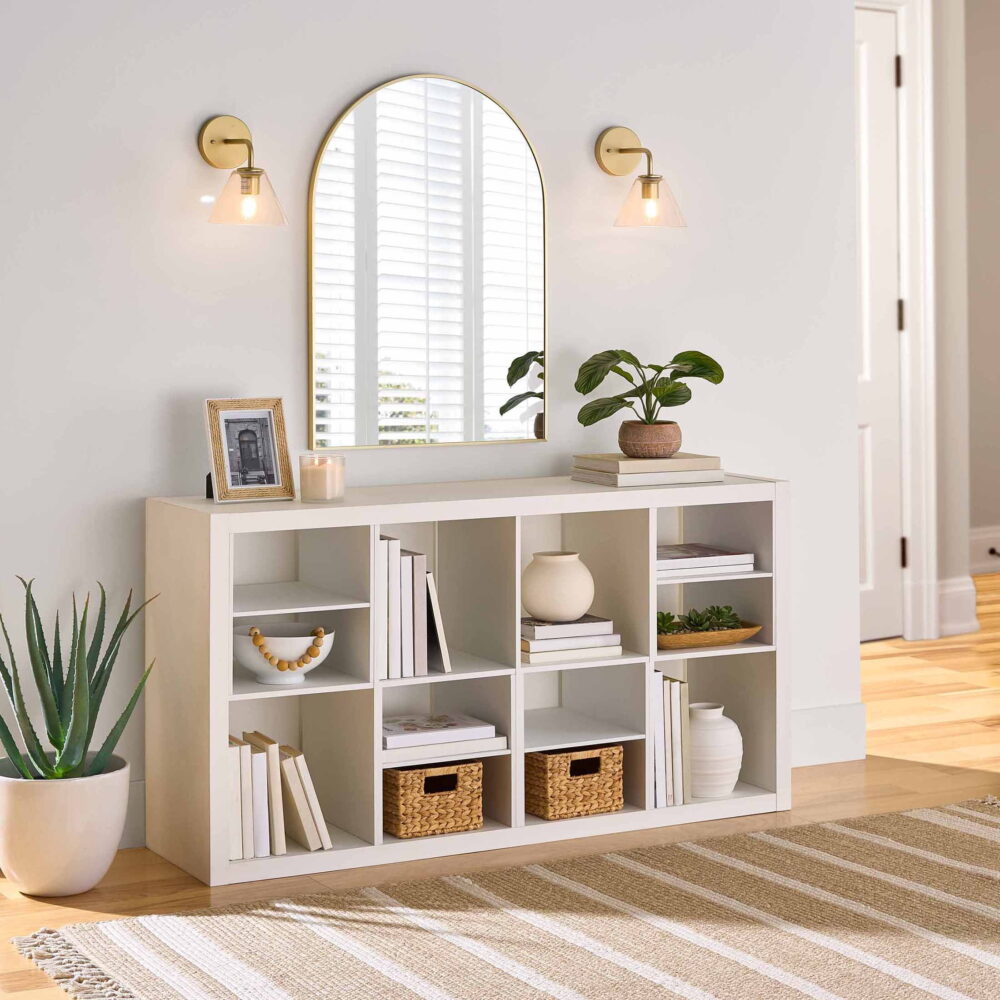 Better Homes & Gardens 8 Cube Organizer with 4 H Shelf Inserts, White Texture