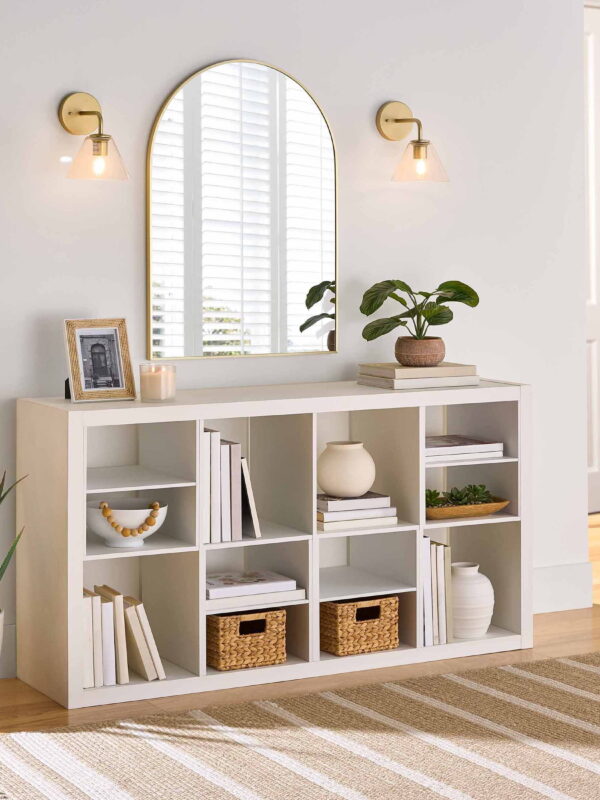 Better Homes & Gardens 8 Cube Organizer with 4 H Shelf Inserts, White Texture