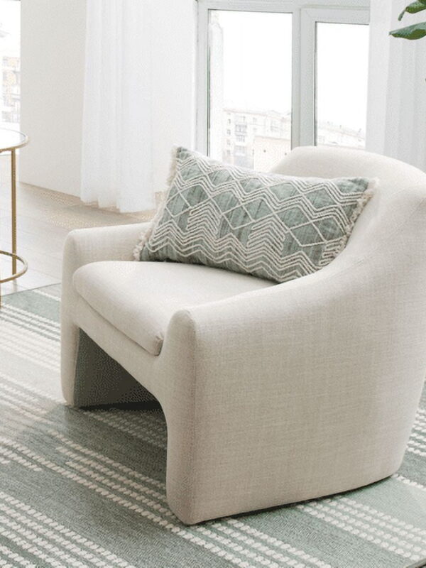 Better Homes & Gardens Emerson Curvy Accent Chair, Cream Linen