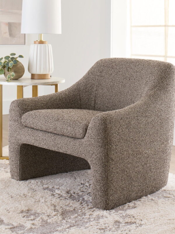Better Homes & Gardens Emerson Curvy Accent Chair, Truffle Brown Boucle