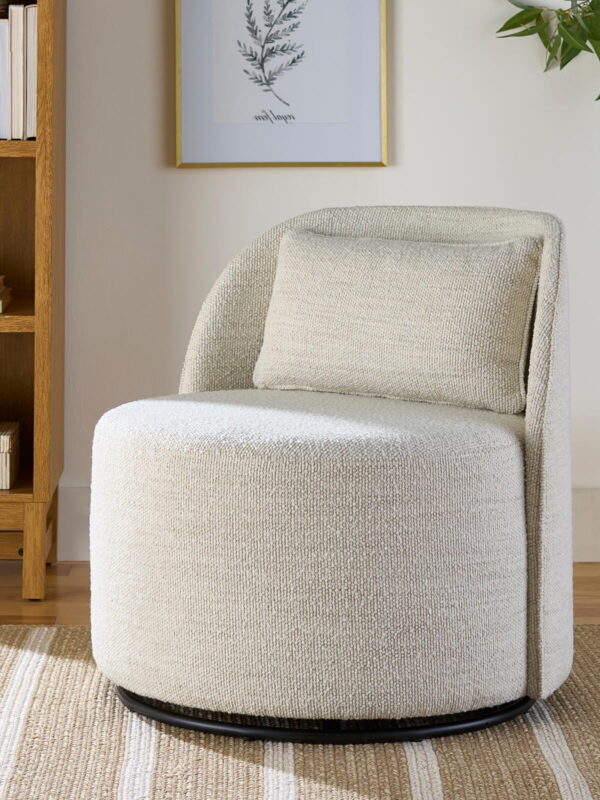 Better Homes & Gardens Juliet Modern Arch Swivel Accent Chair, Cream Boucle