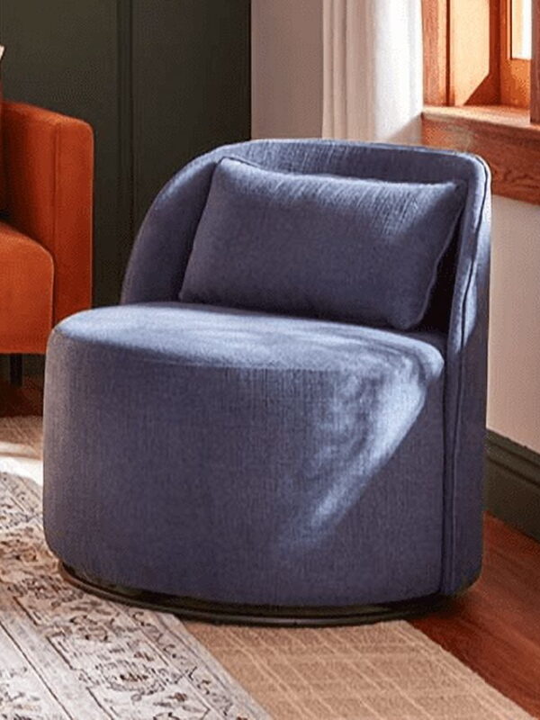 Better Homes & Gardens Juliet Modern Arch Swivel Accent Chair, Navy