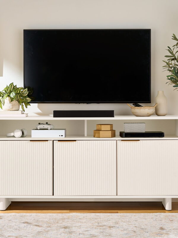 Better Homes & Gardens Lillian Fluted TV Stand for TVs up to 70", White Finish