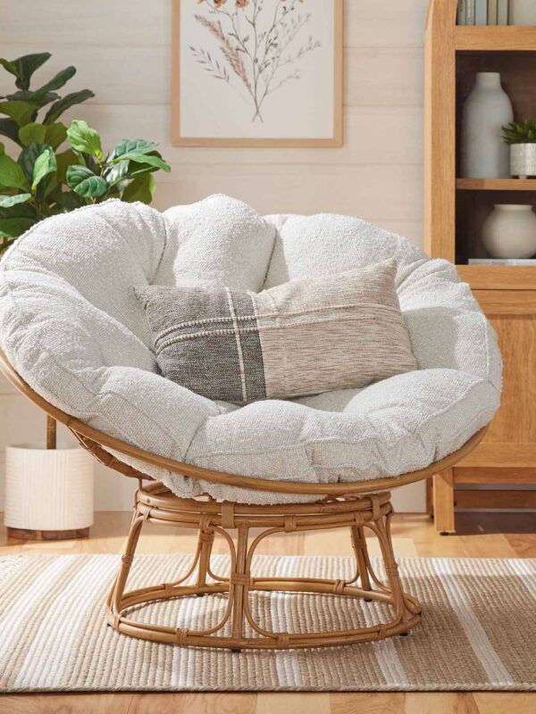 Better Homes & Gardens Papasan Accent Chair, Cream Boucle