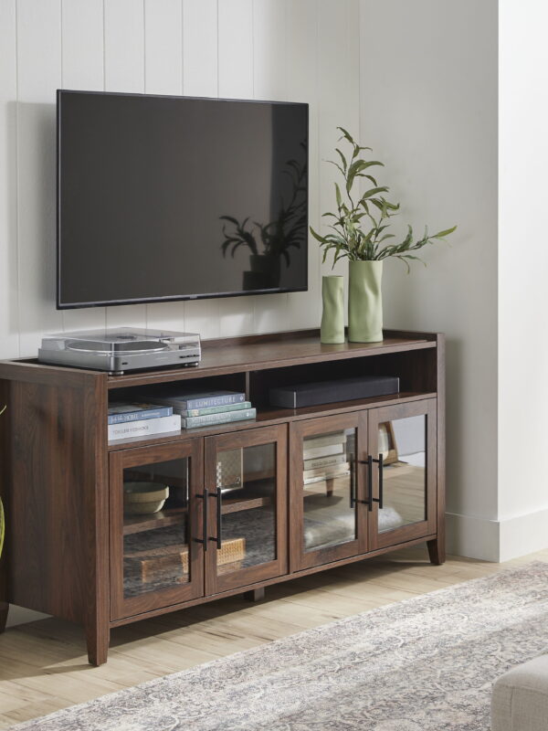 Better Homes & Gardens Reading Refined Farmhouse TV Stand for TVs up to 65", Walnut Finish