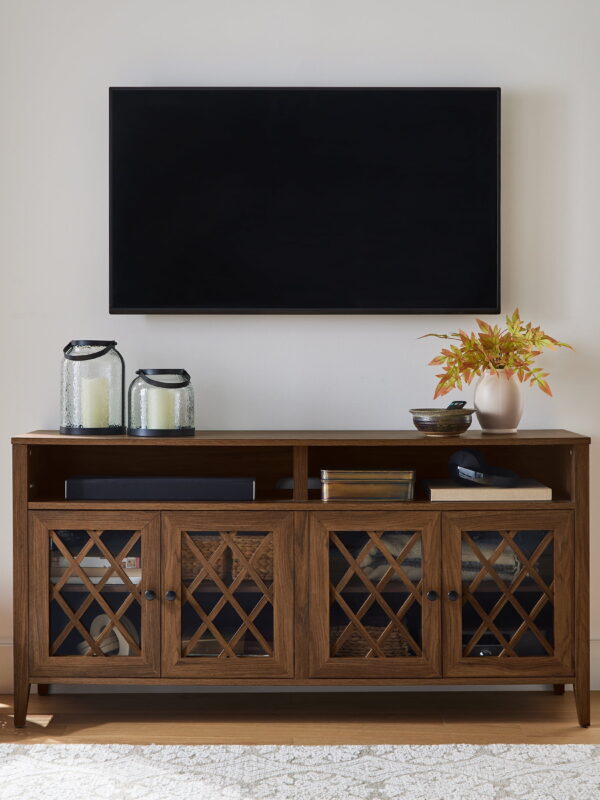 Better Homes & Gardens Trellis TV Stand for TVs up to 65", Walnut