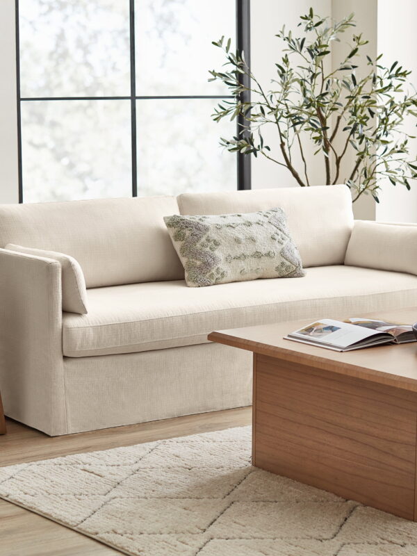 Better Homes & Gardens Waylen Slipcover Sofa, Cream, by Dave & Jenny Marrs