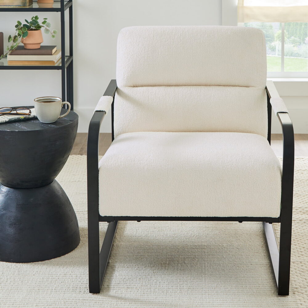 Better Homes & Gardens Wyatt Accent Chair, Ivory Bouclé